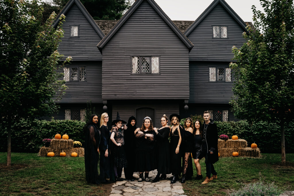 Spooky Bachelorette Photoshoot at Witch house in Salem MA