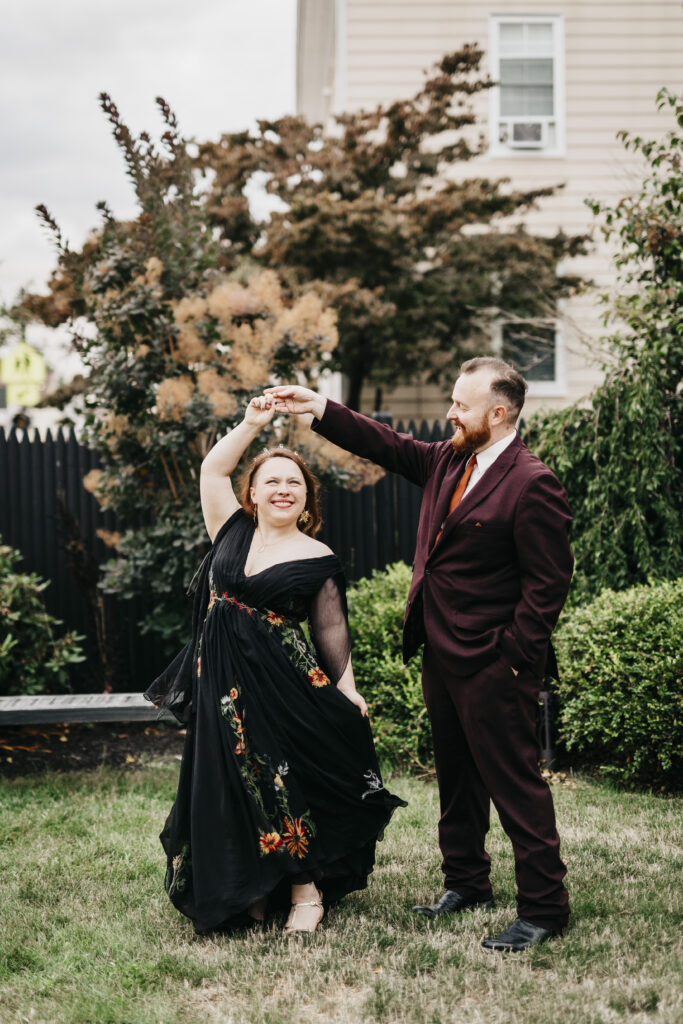 elopement photography at the Satanic Temple in Salem Massachusetts
