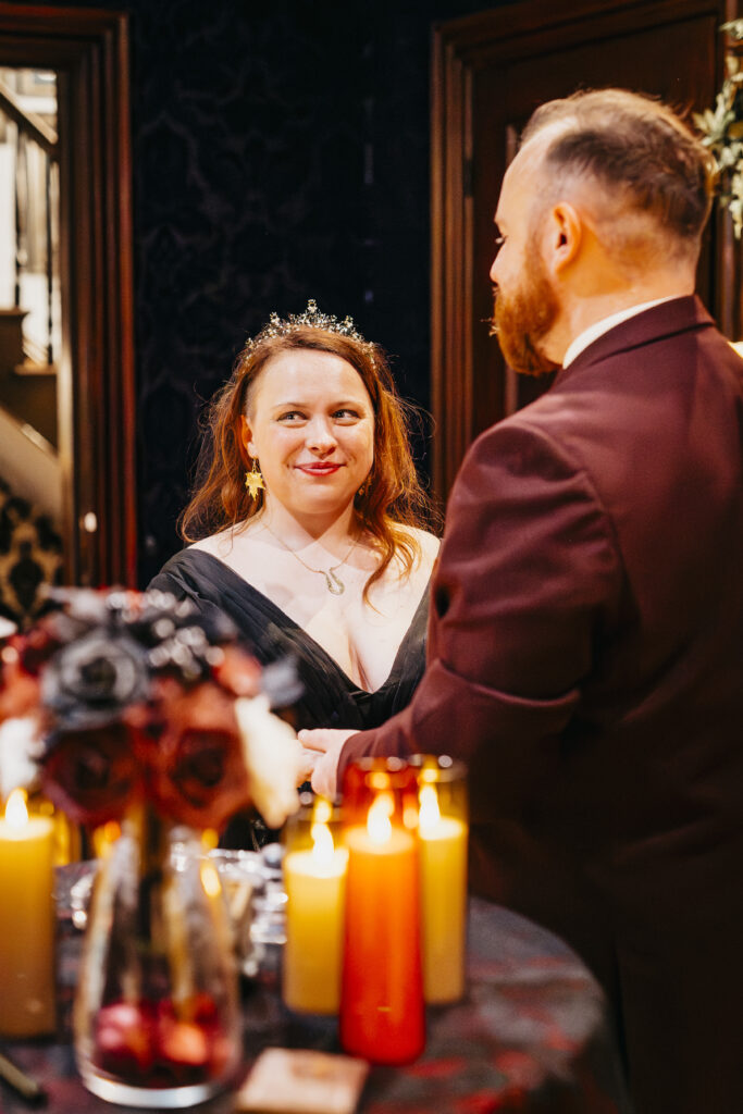 elopement photography at the Satanic Temple in Salem Massachusetts