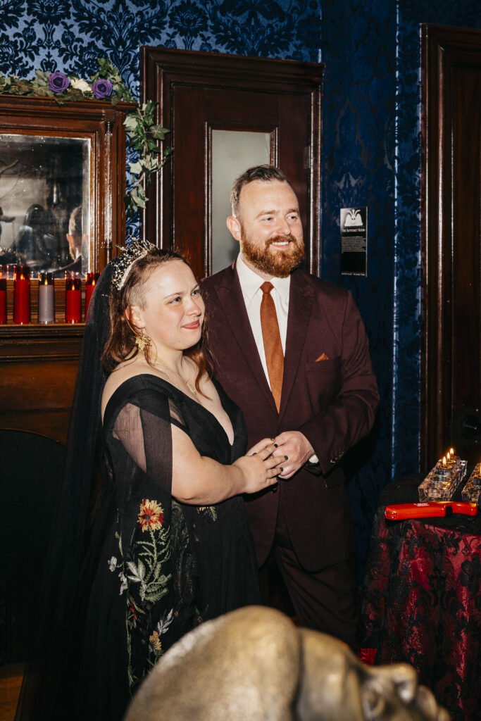 elopement photography at the Satanic Temple in Salem Massachusetts