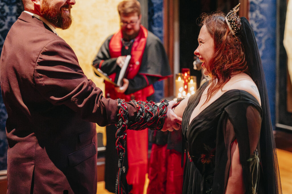 elopement photography at the Satanic Temple in Salem Massachusetts