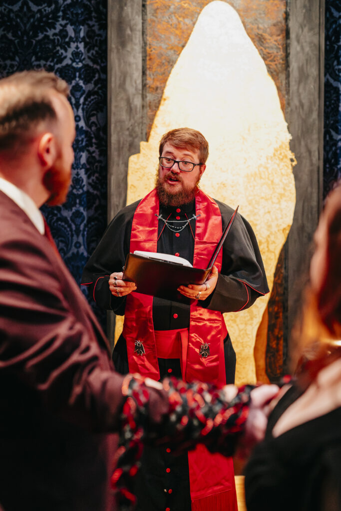 elopement photography at the Satanic Temple in Salem Massachusetts