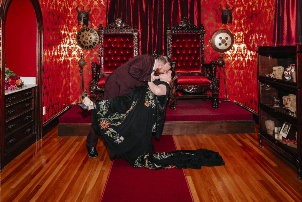 elopement photography at the Satanic Temple in Salem Massachusetts