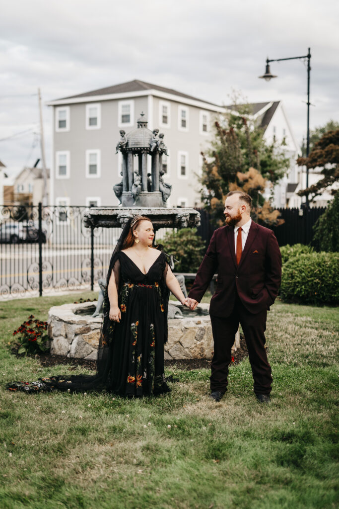 elopement photography at the Satanic Temple in Salem Massachusetts