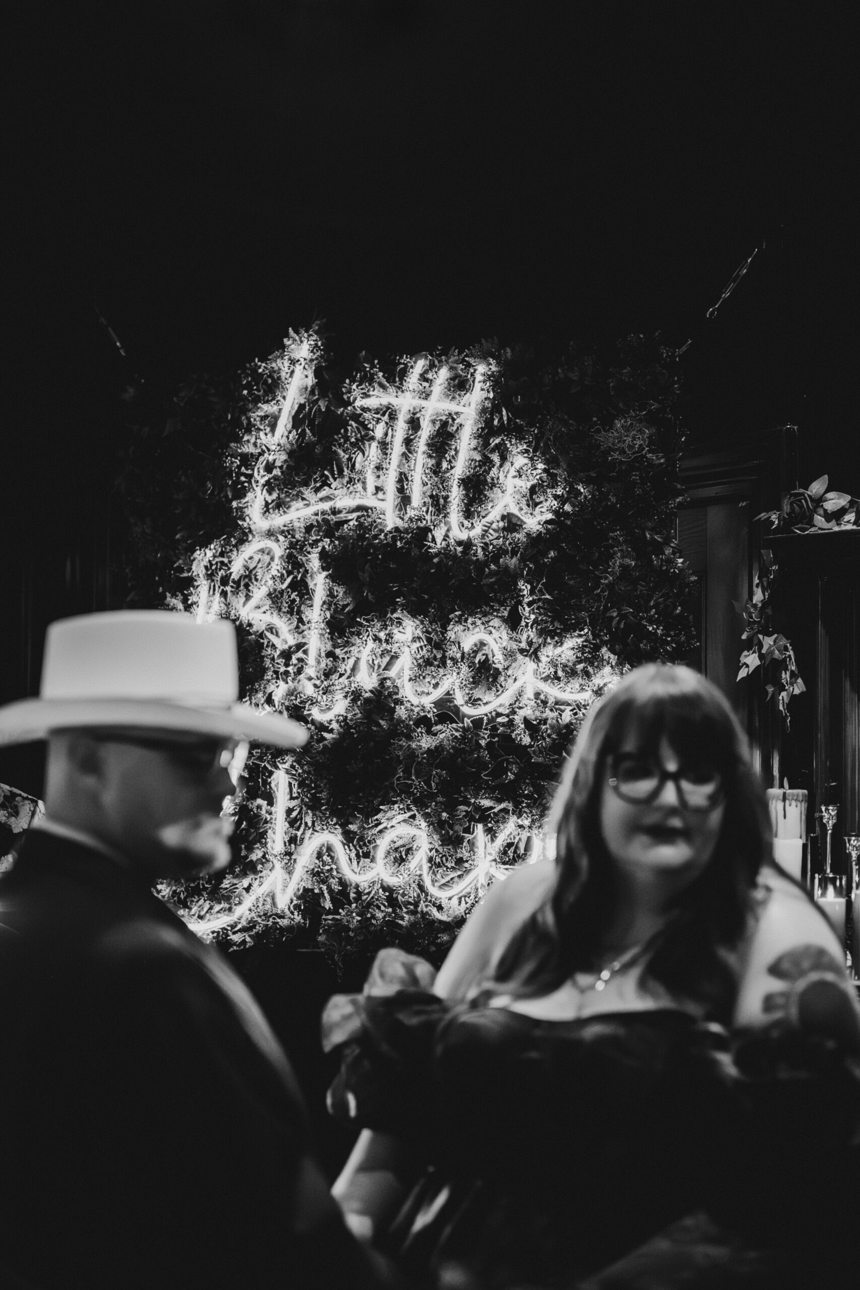 a bride and groom during their wedding ceremony at the satanic temple in salem massachusetts